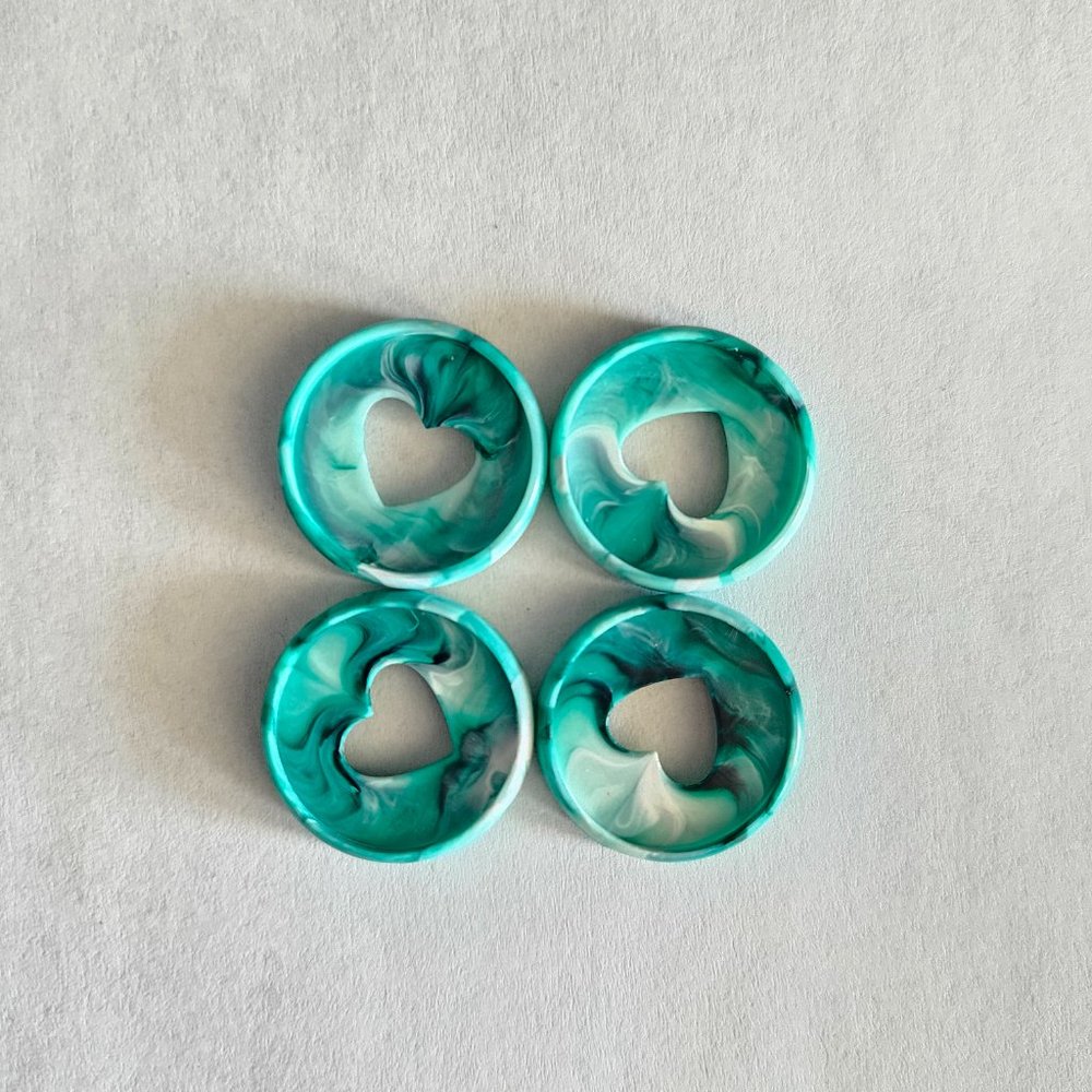 Dark Teal swirl mini discs set of 4